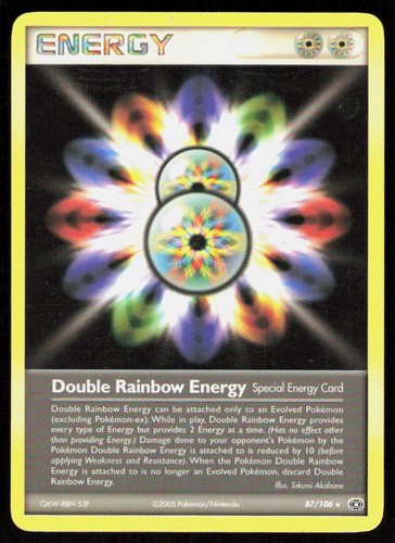 Double Rainbow Energy 87/106 Rare Emerald Pokemon Heavily Played