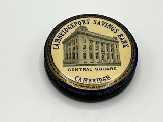 Cambridge Savings Bank Celluloid Dime Bank Central Square Cambridge Mass.