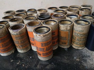 Antique Edison Blue Records Music Wax Cylinders