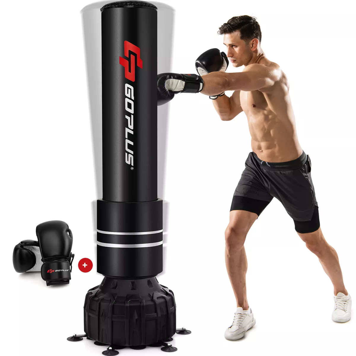 Freestanding Punching Bag 71 inch Boxing Bag with 25 Suction Cups Gloves and Fi