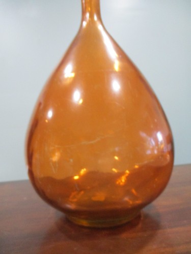Vitrocolor made in Spain recycled glassware orange 15'' hand blown glass vase - Picture 3 of 11
