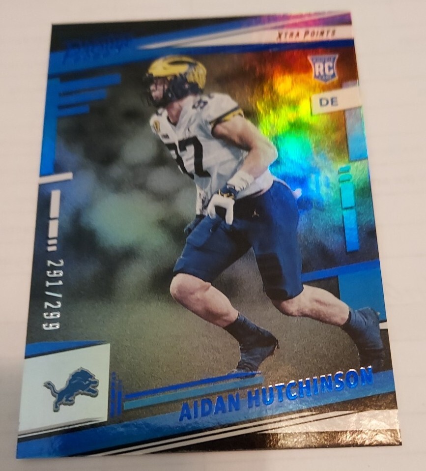 2022 Prestige Rookies Premium Blue #312 Aidan Hutchinson 291/299, Detroit Lions
