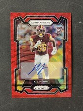 2023 Panini Prizm #400 K.J. Henry Washington Commanders Red Wave RC! AUTO! /149