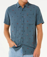 RIP CURL Men's MAX ENERGY SS Woven Shirt - Pine Night - Size XL - NWT LAST ONE