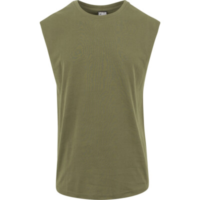 UrbanClassics Sleeveless Ärmellos Open Edge Tee Sport T-Shirt Rundhals Training