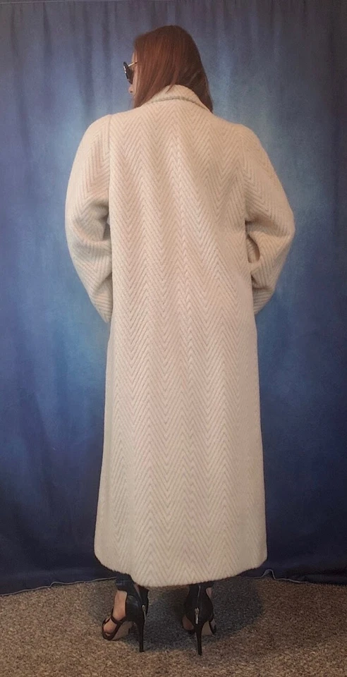 Vintage I. Magnin Cream Beige Double Breasted Long Coat Size 12 possibly Wool - Image 4 of 4