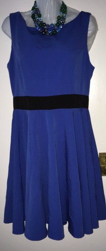 STROPPY CAT Royal Blue Skater Dress 