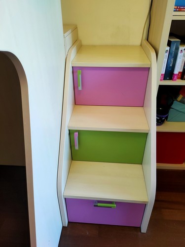 letto singolo a soppalco con Vari Contenitori con Cassettiera e due Materassi - Foto 4 di 6