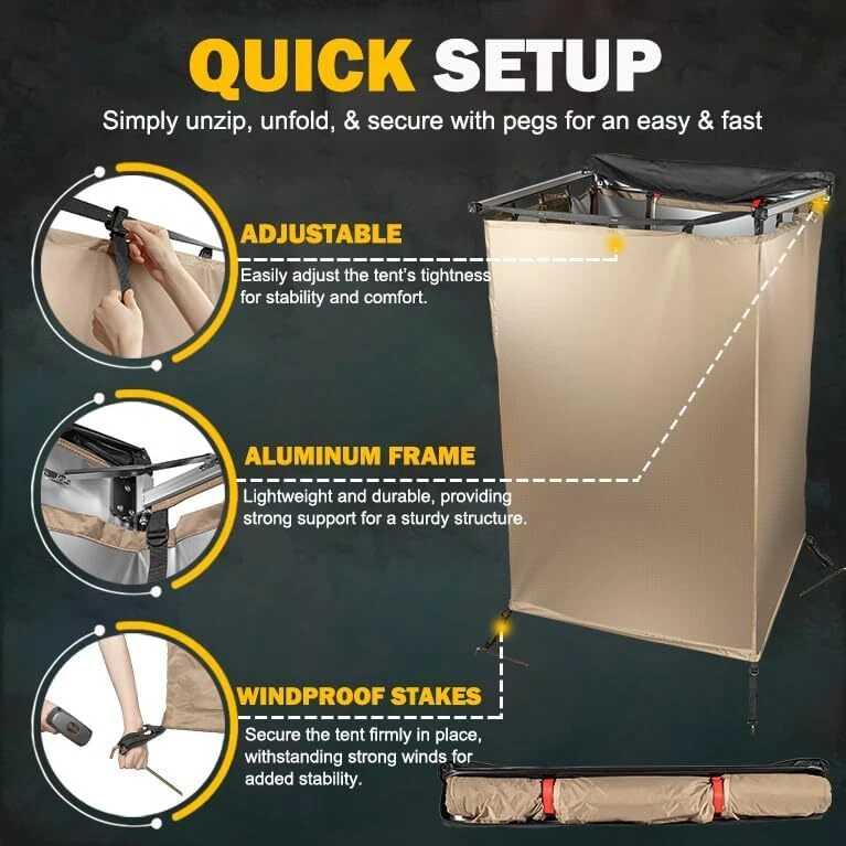 Tienda de ducha portátil para acampar al aire libre toldo coche emergente inodoro privacidad tienda habitación Foto 2 de 4