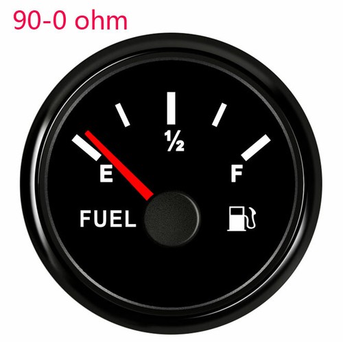 52mm black fuel level gauge 90-0 ohms for car truck motorcycle marine golf carts - Picture 2 of 7