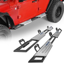 Steel Nerf Side Step Bars Non-slip Step Pads For 2018-2026 Jeep Wrangler Jl 4dr