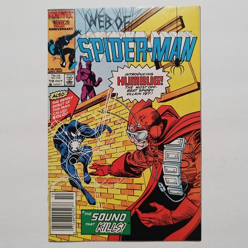Web Of Spider-Man #19 (1986) KEY 1ST App Humbug & Solo, NEWSSTAND Var - VF/NM