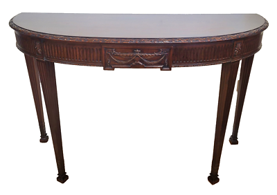 #ad Vintage 20th C Adams Carved Mahogany Demi Lune Server CONSOLE by JOHAN TAPP $1020.00