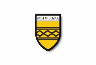 Patch Ricamato Con Bordo A Scudo &ndash; Souvenir Bandiera Contea Di Leicestershire