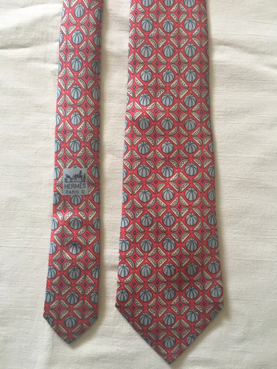 HERMES TIE CRAVATE SILK ITALY FRANCE VINTAGE