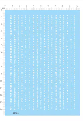 1.8-2.6mm Arial Font A-Z Characters Markings Model Kit Water Slide Decal White