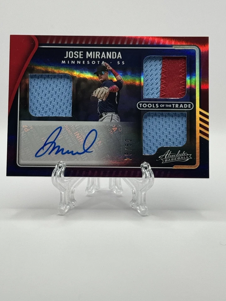 2022 Absolute Baseball Jose Miranda Tools Of The Trade Red Patch Auto #’d/50 - Image 2 of 4