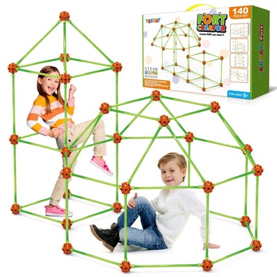 Fort Building Kit for Kids 4,5,6,7,8+Year Old Boys & Girls, 140 pcs, Creative...