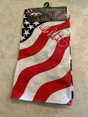 Duck Commander WILLIE ROBERTSON SIGNATURE American Flag Pattern Bandana NEW! - 第 1/3 張圖片