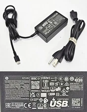 Original OEM HP 65W AC Adapter Power Supply TPN-DA20 20V 15V 9V 5V USB -C