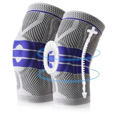 Knee Brace Compression Sleeve for Knee Pain Wraps Patella Stabilizer with Sil...