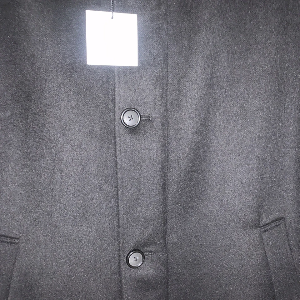 Abrigo J Ferrar Hombre Talla Grande Negro Mezcla Lana Interior Acolchado Foto 4 de 4