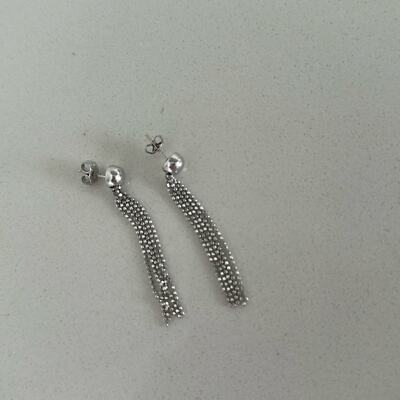 Drop Down Silver Earrings