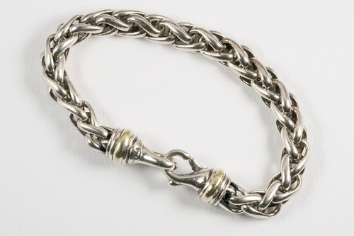 David Yurman 14K and 925 Sterling Silver 8" Wheat Chain - Picture 2 of 12