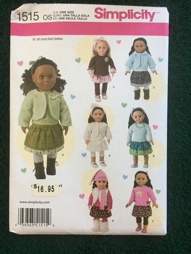 Simplicity Doll Patterns ~ All Patterns are Size 18 * ~ * ~ * ~ * ~ Listing 1478 - Picture 66 of 113