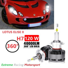 LOTUS ELISE II 00-10 LAMPADE LED FARI LENTICOLARI H7 12V 40000LM 360° ULTRAWHITE