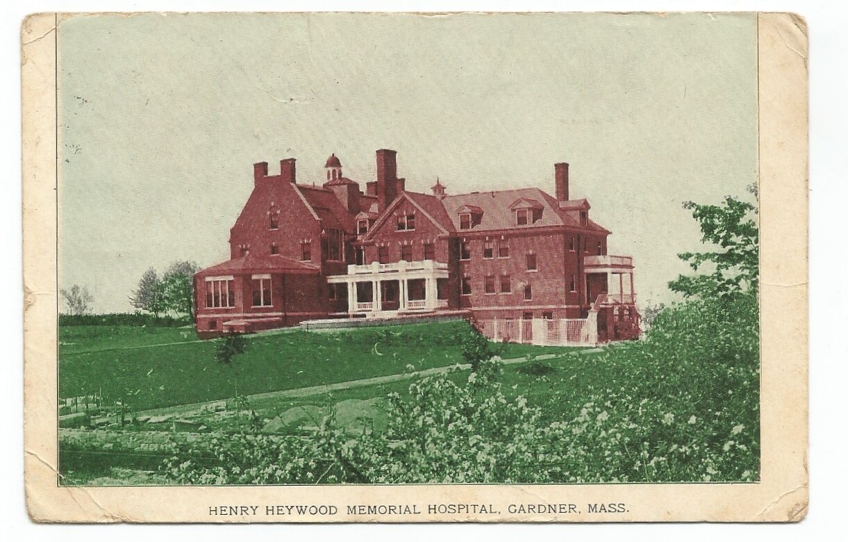 Gardner Mass Henry Heywood Hospital 1907 Postmarked Baldwinsville MA eBay