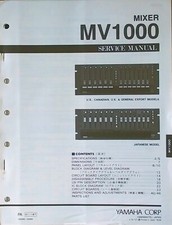 Yamaha Rack MV1000 Mixer Original Service Manual Book, Schematics, Parts Lists..