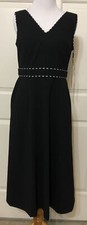 NWT Calvin Klein size 4 black white v-neck fit and flare dress
