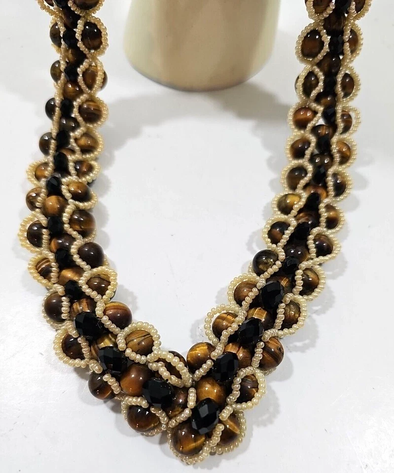 Conjunto de joyas collar y pulsera ojo de tigre hecho a medida bien hecho garganta Foto 2 de 4