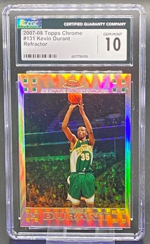 2007-08 TOPPS CHROME REFRACTOR KEVIN DURANT SONICS #ED 528/1499 GRADED CGC 10