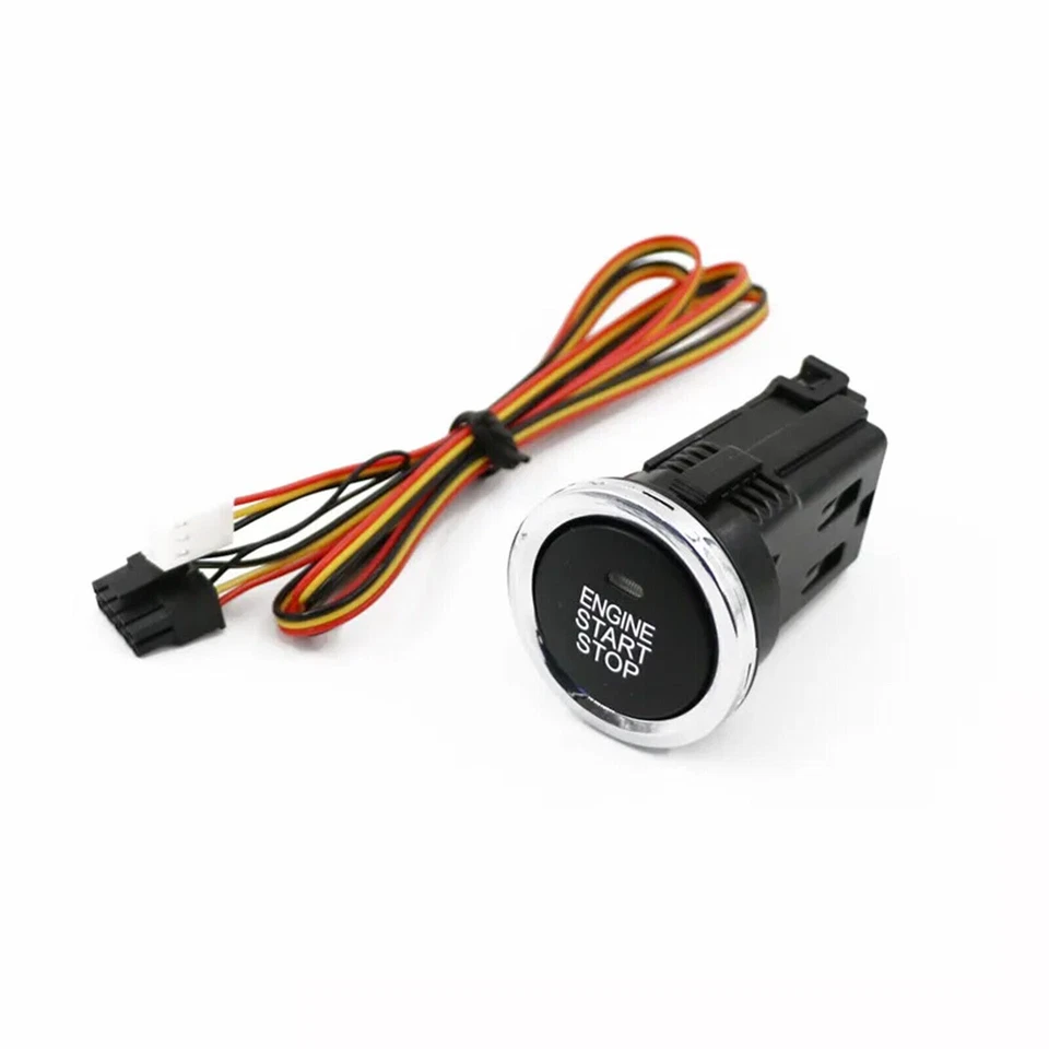 Interruptor de arranque eléctrico de 12 V de CC 3 pines botón de parada de arranque del motor sin llave para automóvil Foto 2 de 4