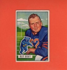 1951 Bowman #50 Ray Bray VG Very Good Chicago Bears #33443
