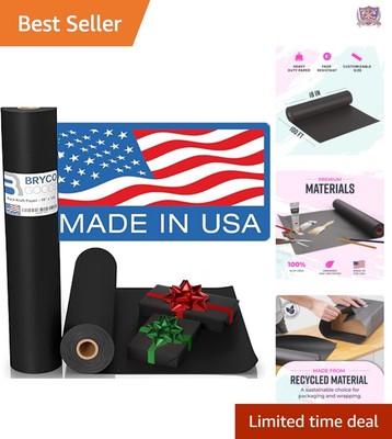 Durable 18 x 100 Inch Black Kraft Paper Roll - Perfect for Gift Wrapping & Art