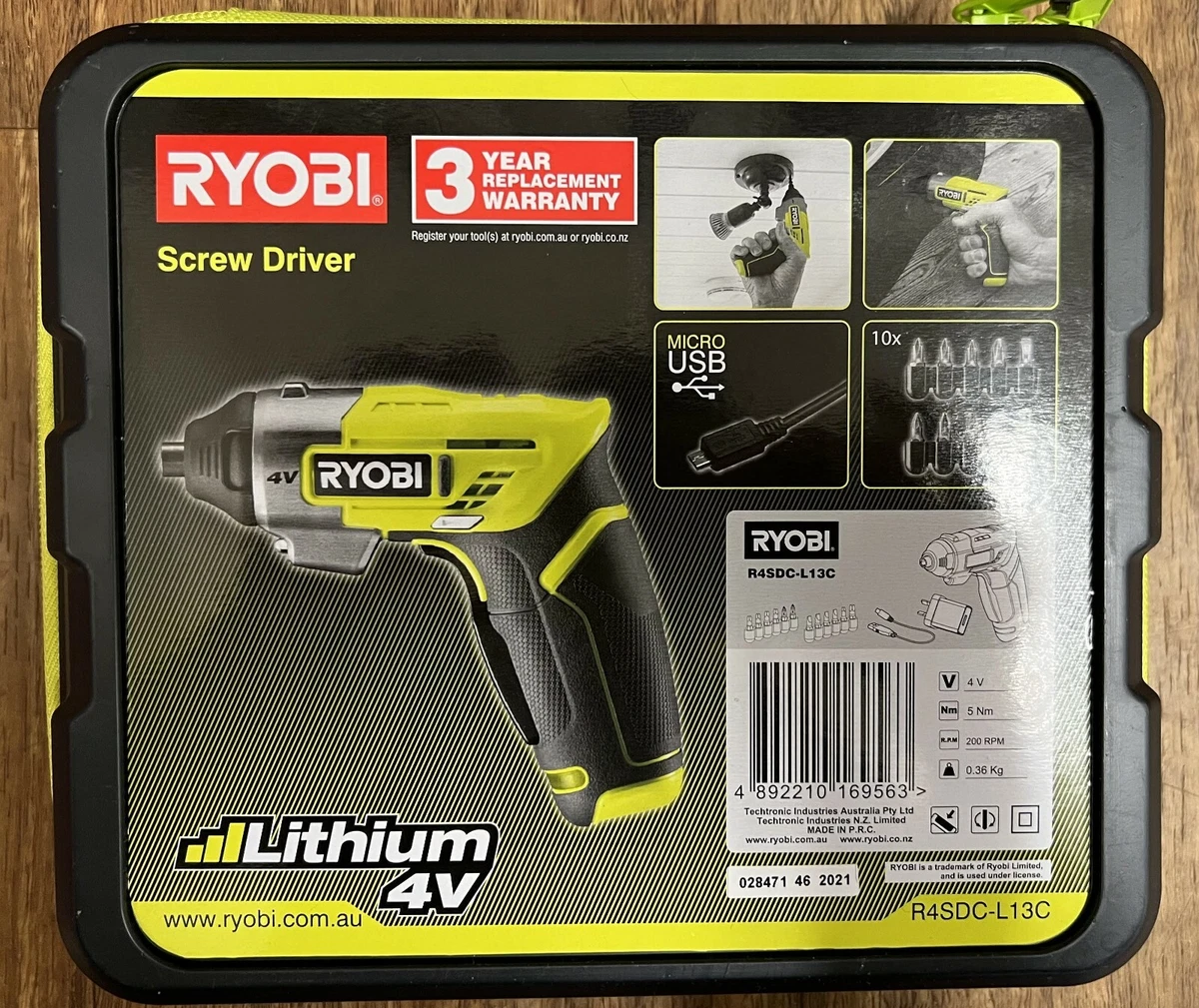 RYOBI Cordless Screwdriver Screw Driver 4V Rechargeable Battery