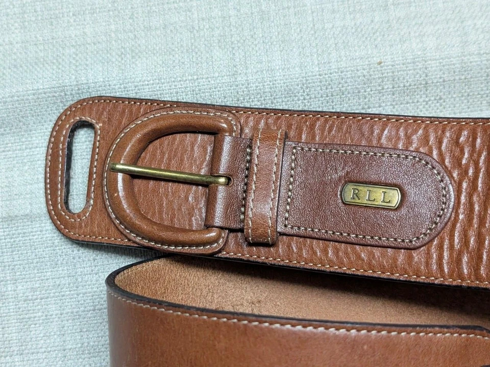 Cinturón corsé vintage Ralph Lauren 34 marrón AMPLIO cuero de vaca RLL argentina Foto 2 de 4
