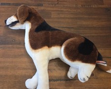 Melissa  Doug Beagle Dog Realistic 20" Stuffed Plush Wire In Legs Standing 