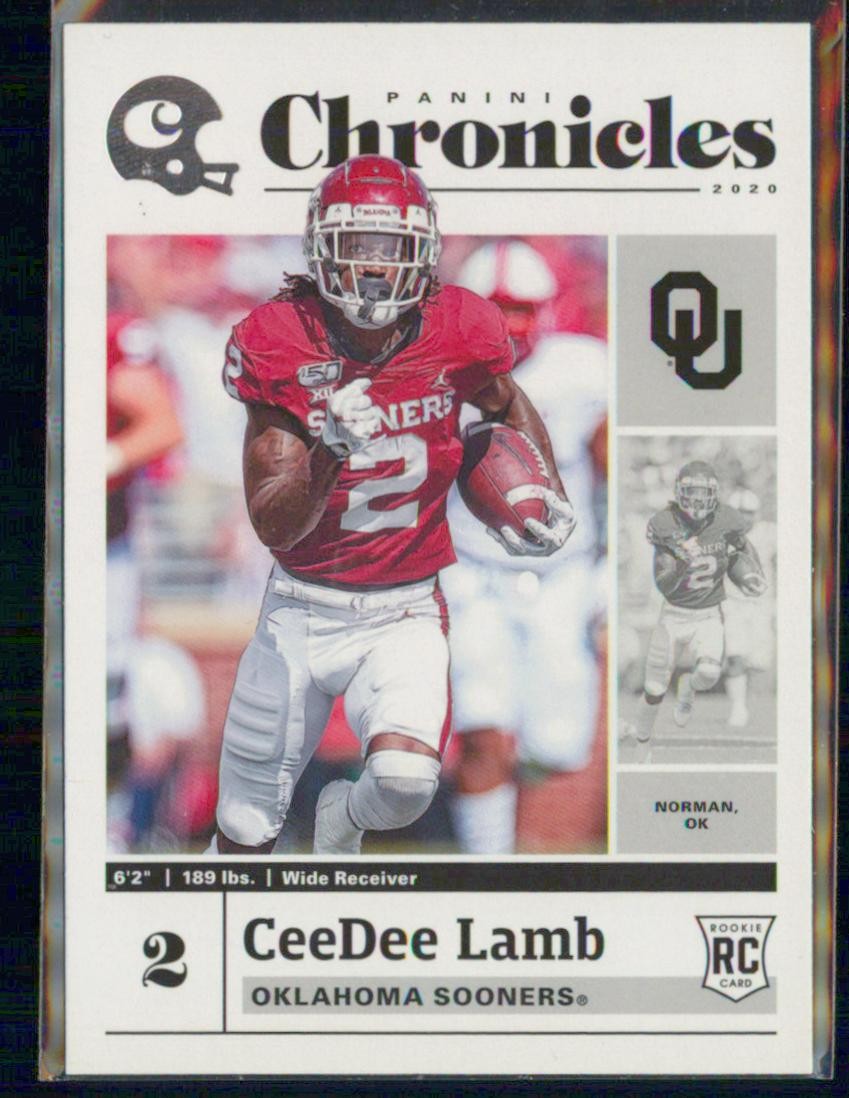 2020 Panini Chronicles Draft Picks CeeDee Lamb Blue #7 Oklahoma Sooners