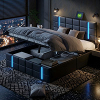 Polsterbett Mit Stauraum 140X200 Doppelbett Mit Led Usb Jugendbett Hydraulisch.
