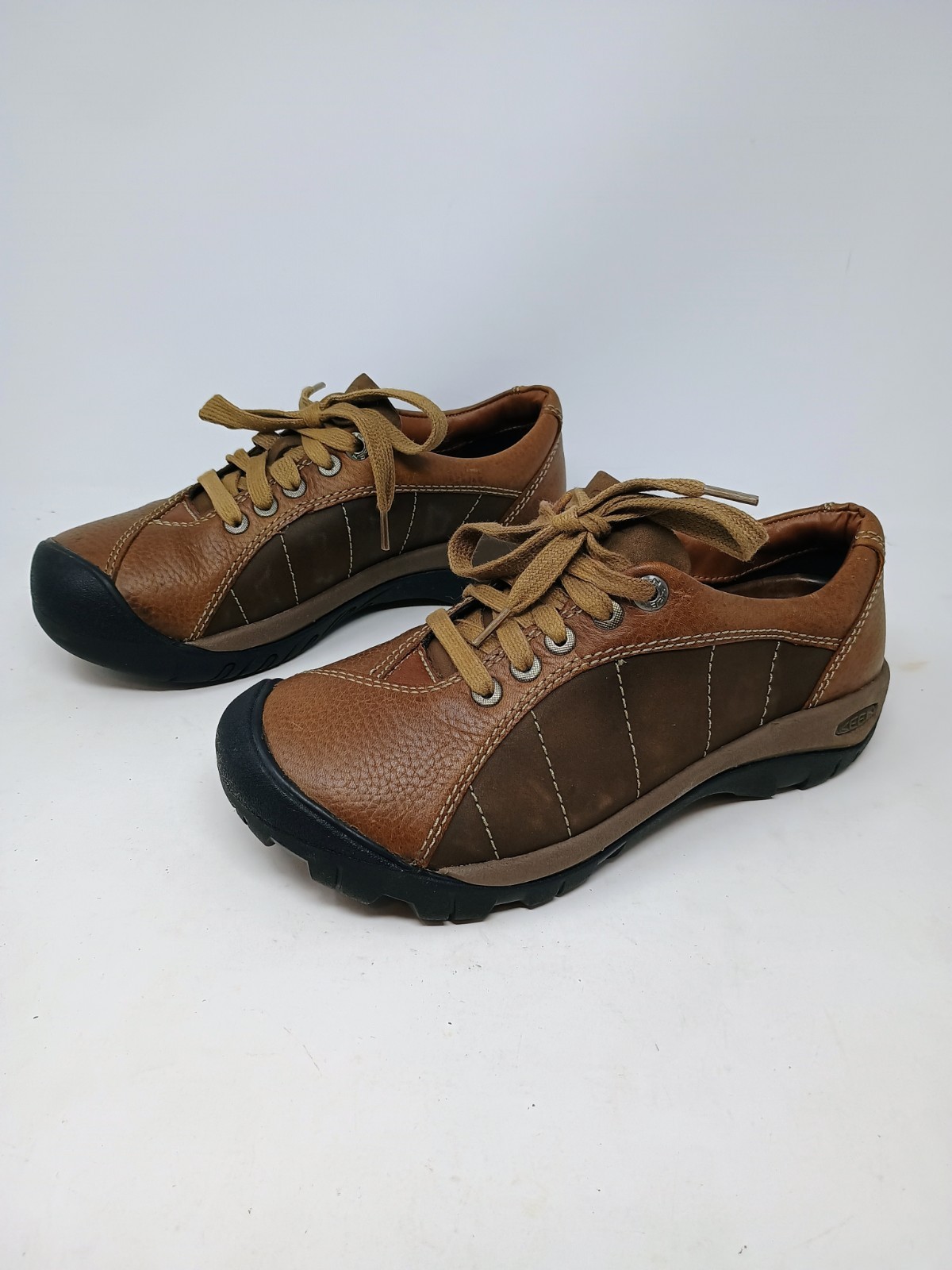 Scarpe Keen Presidio in pelle marrone Oxford da donna taglia 6 escursionismo trail
