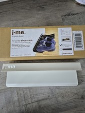 Low Profile White Shoe Rack Wall Mounted. Metal, Hold 2pairs Of Adult Shoes