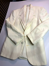 Vintage Oscar de la Renta Formal Tuxedo Jacket Cream White Dinner Blazer USA