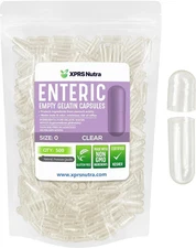 Size 0 Clear Enteric Empty Gelatin Pill Caps Capsules Delayed GelCaps