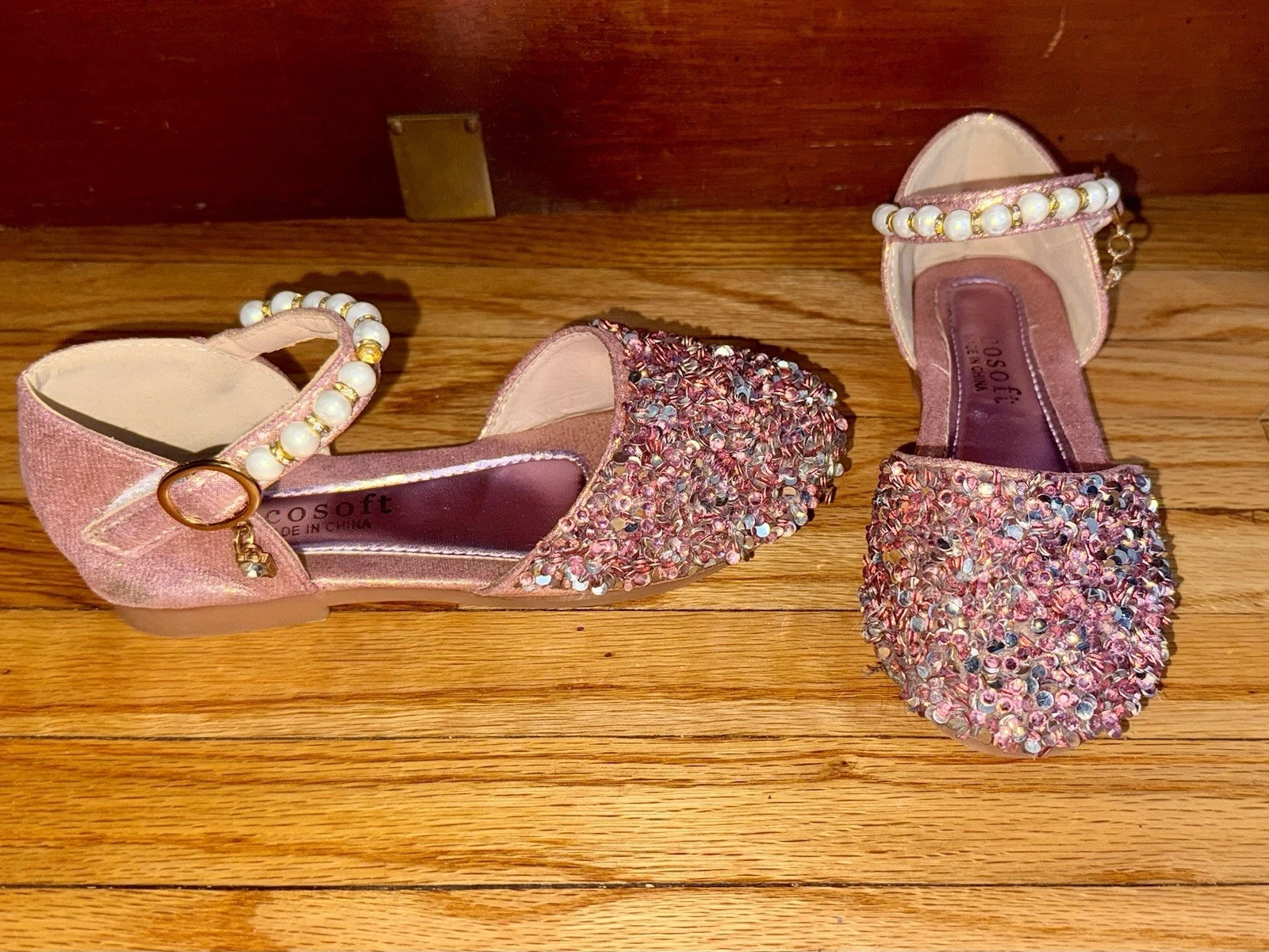 CONVERSE Scarpe basse bambina boutique rosa paillettes e cinturino perlato giovani 11 5