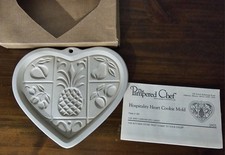 VTG Pampered Chef Hospitality Heart 2001 Heritage Stoneware Cookie Mold LTD ED