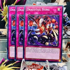 3x Yugioh Playset Dracotail Sting DOOD-EN077 Common 1st Ed Near Mint